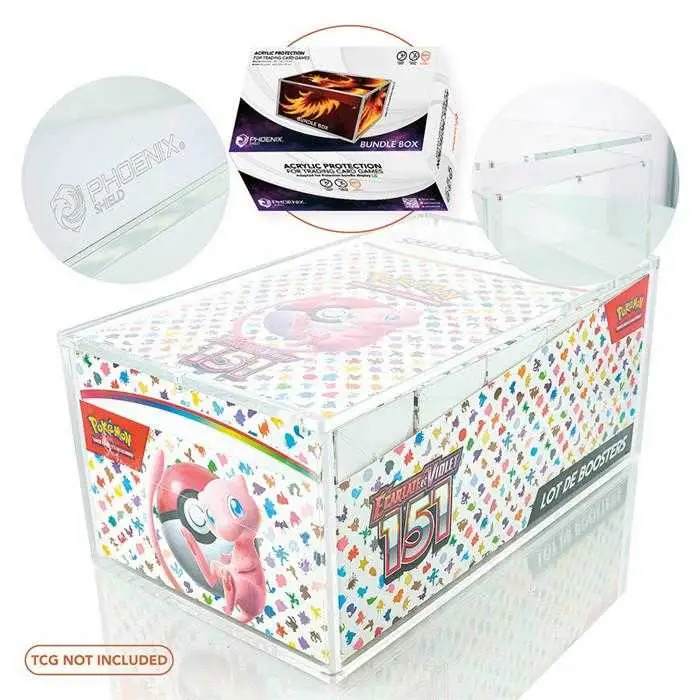 Phoenix Shield – Protection Acrylique Magnétique pour Display Bundle Pokémon