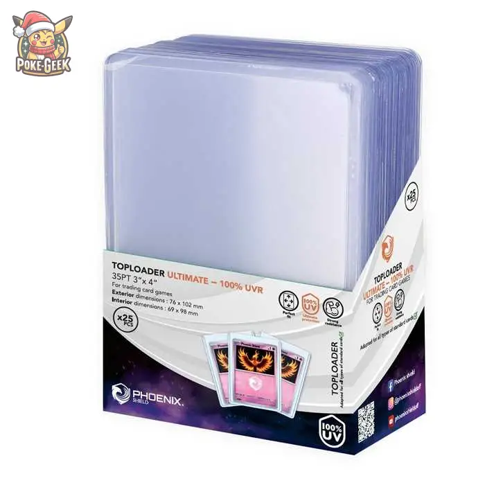 Phoenix Shield – 25 Toploaders 3"x4" 35pt – 100% Anti-UVR