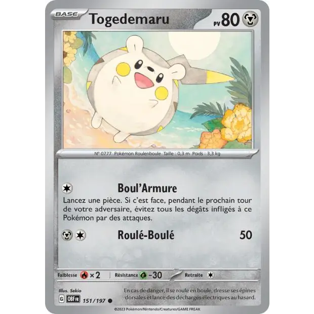Commune - Pokemon - Flammes Obsidiennes - Togedemaru 151/197