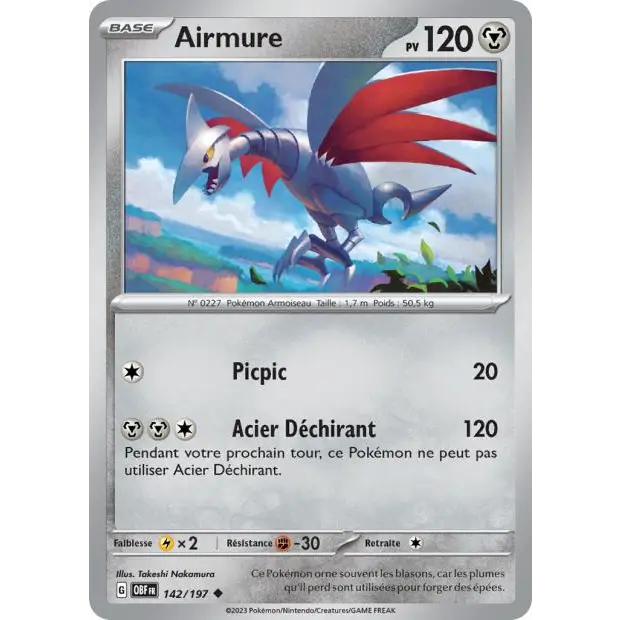 Peu commune - Pokemon - Flammes Obsidiennes - Airmure 142/197
