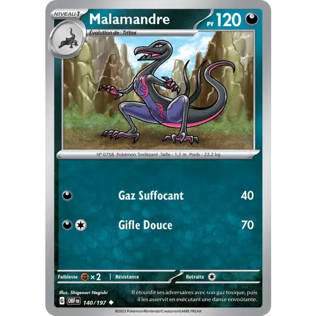 Peu commune - Pokemon - Flammes Obsidiennes - Malamandre 140/197