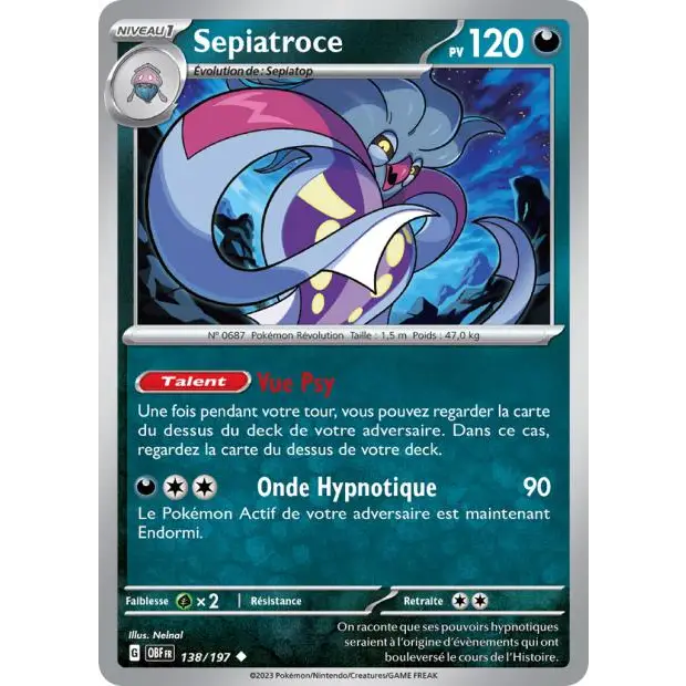Peu commune - Pokemon - Flammes Obsidiennes - Sepiatroce 138/197
