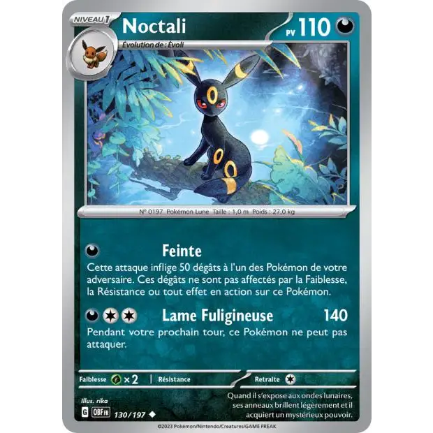Peu commune - Pokemon - Flammes Obsidiennes - Noctali 130/197