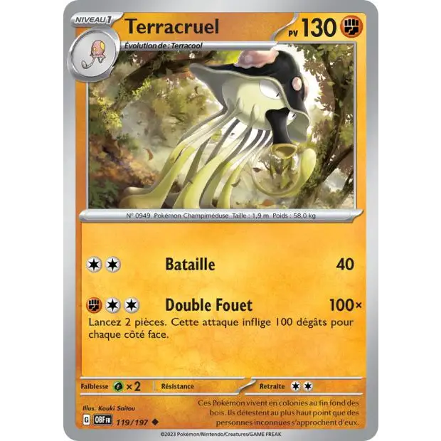 Peu commune - Pokemon - Flammes Obsidiennes - Terracruel 119/197