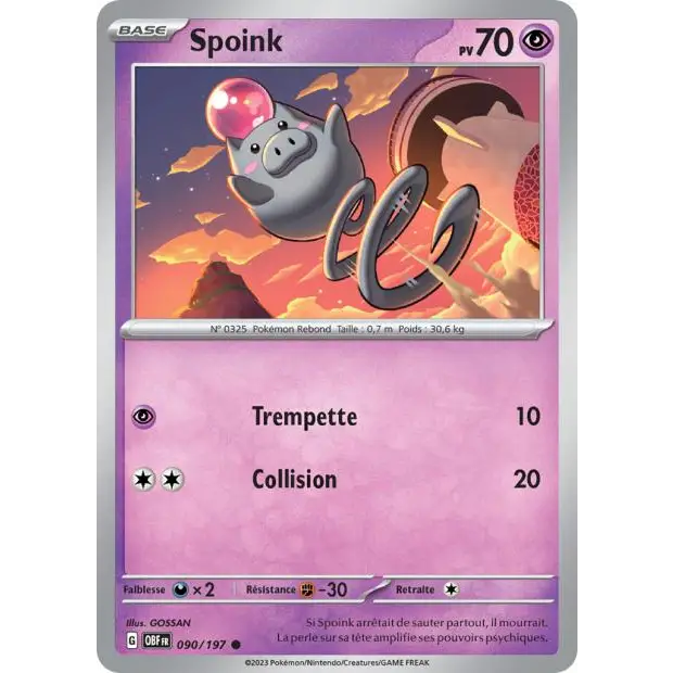 Commune - Pokemon - Flammes Obsidiennes - Spoink 90/197