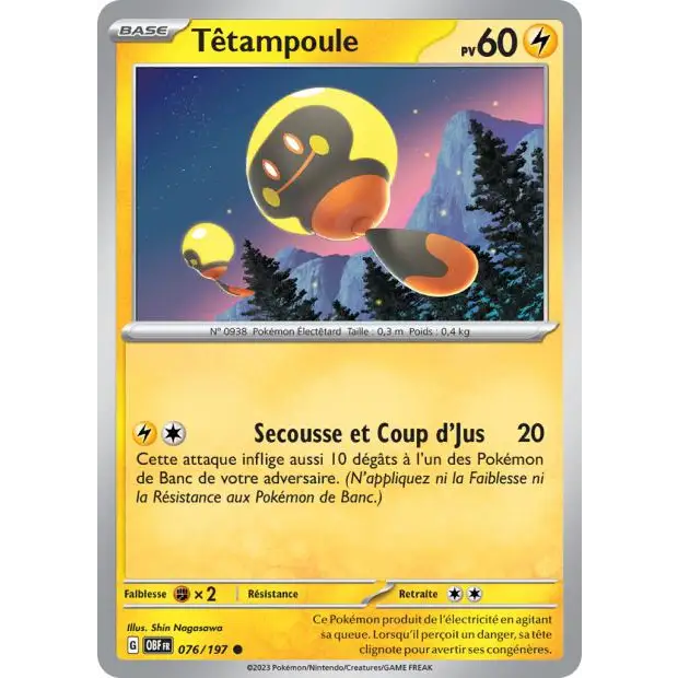 Commune - Pokemon - Flammes Obsidiennes - Têtampoule 76/197