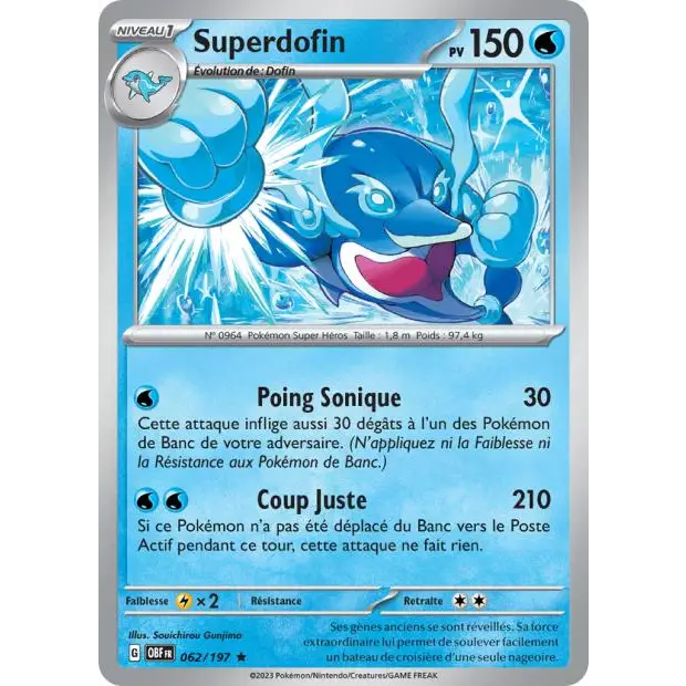Holo - Pokemon - Flammes Obsidiennes - Superdofin 62/197