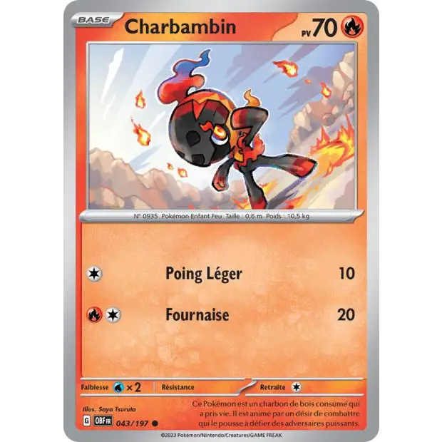 Commune - Pokemon - Flammes Obsidiennes - Charbambin 43/197