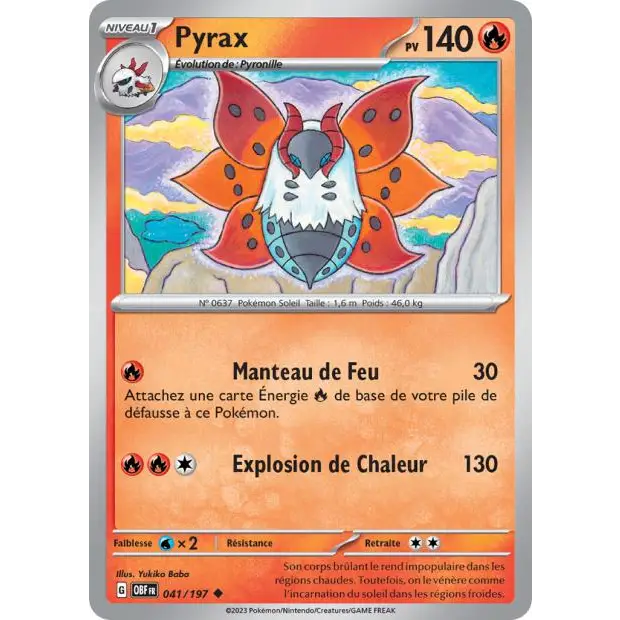 Peu commune - Pokemon - Flammes Obsidiennes - Pyrax 41/197