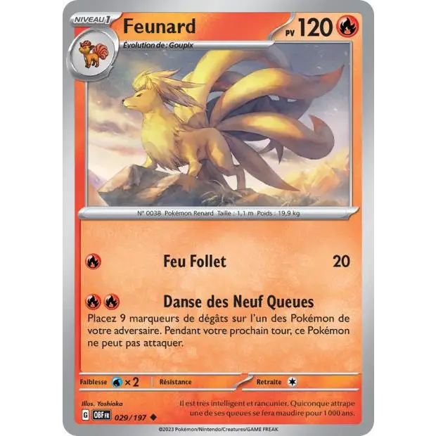 Peu commune - Pokemon - Flammes Obsidiennes - Feunard 29/197