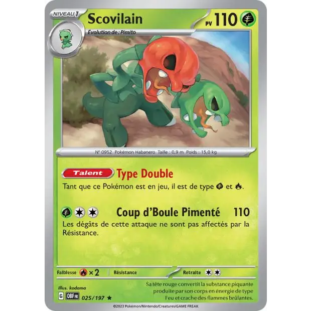Holo - Pokemon - Flammes Obsidiennes - Scovilain 25/197