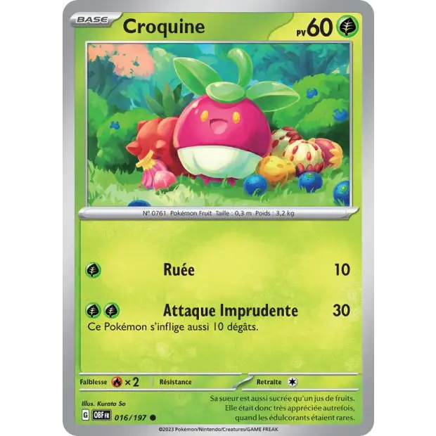 Commune - Pokemon - Flammes Obsidiennes - Croquine 16/197