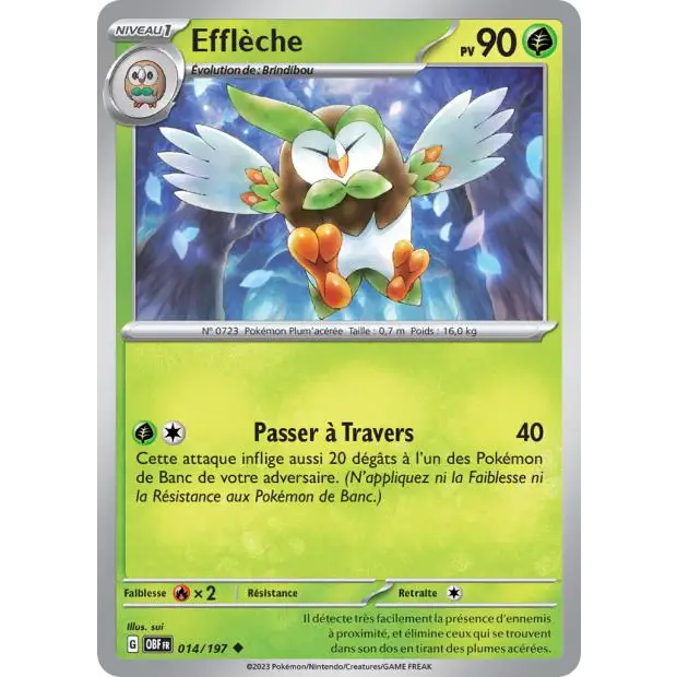 Peu commune - Pokemon - Flammes Obsidiennes - Efflèche 14/197