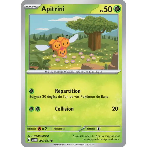 Commune - Pokemon - Flammes Obsidiennes - Apitrini 8/197